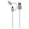 SKROSS USB 2-in-1 AM/Micro-BM/ Lightning Silver 1m (2.700241) - зображення 1