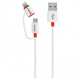 SKROSS USB 2-in-1 AM/Micro-BM/ Lightning White 1m (2.700200-E)
