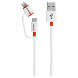   SKROSS USB 2-in-1 AM/Micro-BM/ Lightning White 1m (2.700200-E)