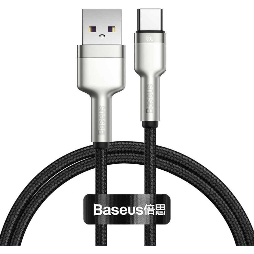 Baseus Cafule Series Metal Data Cable USB to Type-C 66W 1m Black (CAKF000101) - зображення 1