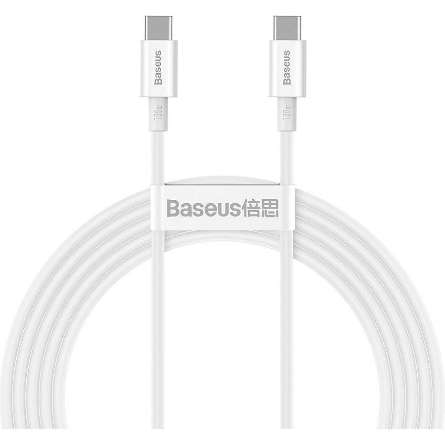 Baseus Superior Series Fast Charging Data Cable Type-C to Type-C 100W 1m White (CATYS-B02) - зображення 1