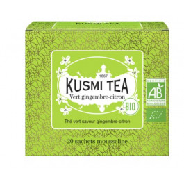 Kusmi Tea Зеленый чай органический  Ginger-Lemon в пакетиках 20 шт
