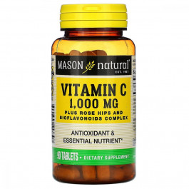 Mason Natural Витамин C 1000 мг с Шиповником и Биофлавоноидами, Vitamin C, , 90 таблеток