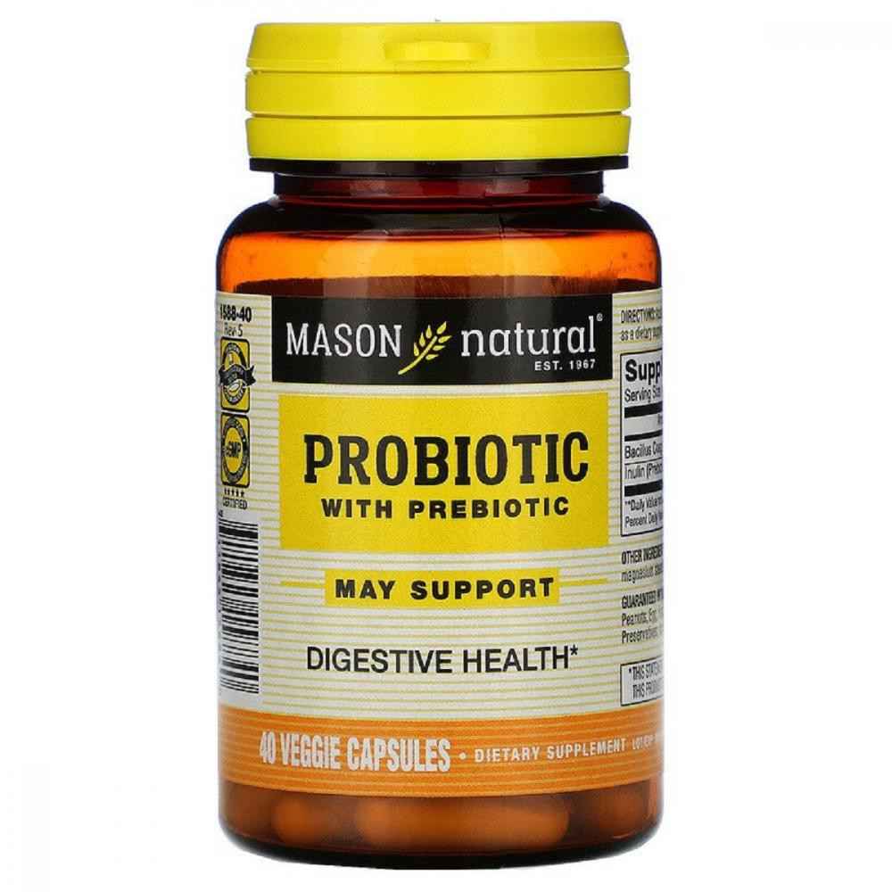 Mason Natural Пробиотик с пребиотиком (Probiotic with Prebiotic) 40 капсул - зображення 1