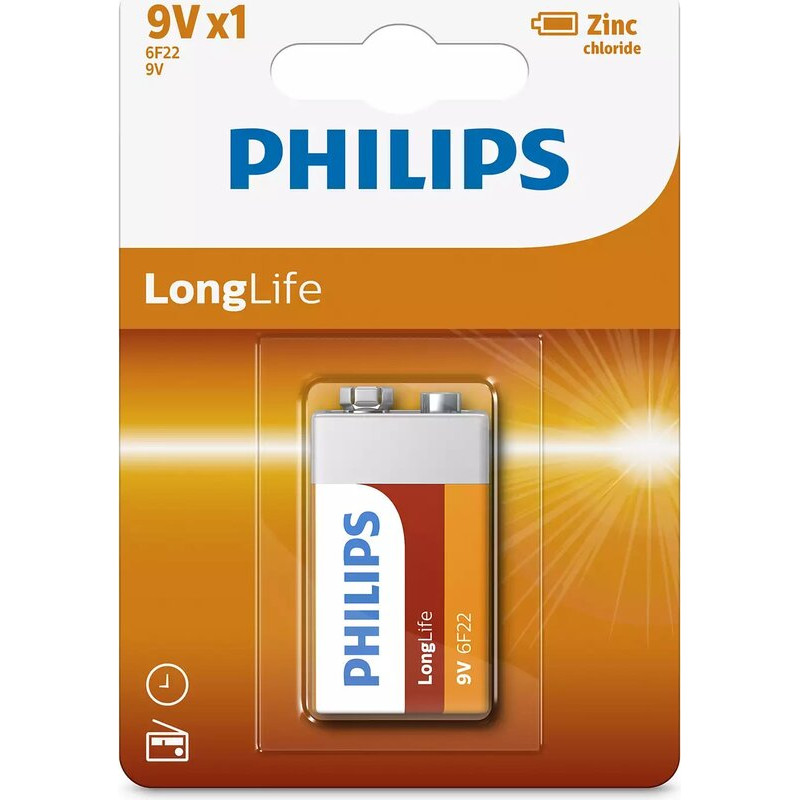 Philips Krona bat ZnCl 1шт LongLife (6F22L1B/10) - зображення 1
