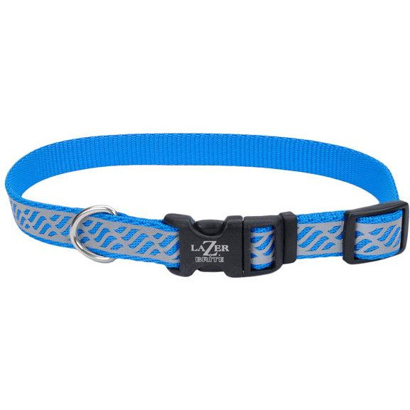Coastal Нашийник  Lazer для собак світловідбиваючий блакитний 1.6 смx30-45 см (44450) - зображення 1