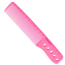 Ingrid Cosmetics Розовая расческа с ручкой и линейкой Y5 Exotic color line 18 см. (Y5-889 PIN)