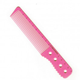 Ingrid Cosmetics Розовая расческа с ручкой и линейкой Y5 Exotic color line 17 см. (Y5-888 PIN)