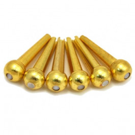 D'ANDREA Tone Pins Brass Round Bridge Pins with Pearl Dot TP4T