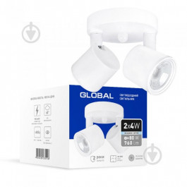 Global Светильник светодиодный GSL-02C 4100K 2x8 Вт белый