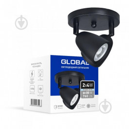 Global Светильник светодиодный GSL-01C 4100K 2x8 Вт черный