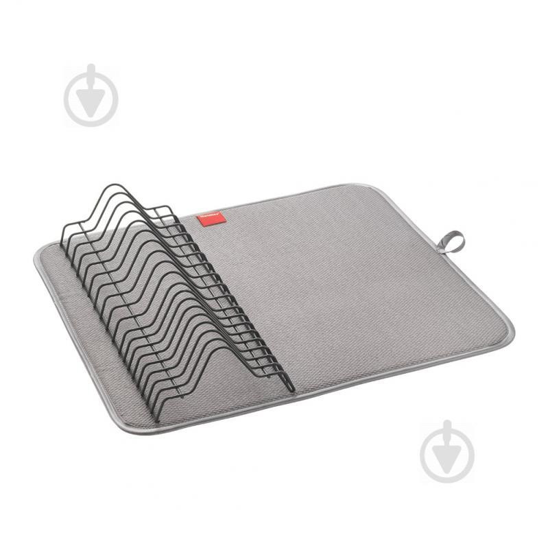 Metaltex Сушилка для посуды 321680 Dry-Tex Lava с ковриком серый - зображення 1