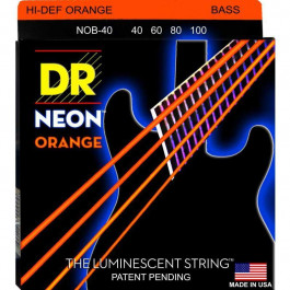   DR NOB-40 Hi-Def Neon Orange K3 Coated Light Bass Guitar 4 Strings 40/100