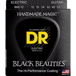 DR BKE-12 Black Beauties Extra Heavy K3 Coated Electric Guitar Strings 12/52