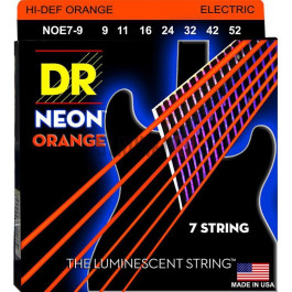 DR NOE7-9 Hi-Def Neon Orange K3 Coated Light 7-String Electric Guitar 9/52