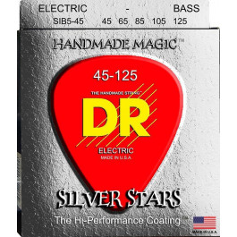 DR Струны для бас-гитары SIB5-45 Silver Stars Coated Electric Bass Strings Med 45/125