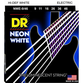 DR NWE-9/46 Hi-Def Neon White K3 Coated Light/Medium Electric Guitar Strings 9/46