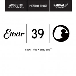 Elixir Струна  14139 Acoustic Nanoweb Phosphor Bronze .039