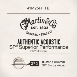 Martin Струна 41M25HTTB Authentic Acoustic 80/20 Bronze String .025