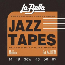 La Bella 800M Jazz Tapes Black Nylon Medium 14/67