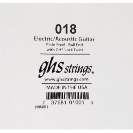 GHS Strings Струна GHS 018 Plain Steel Ball End Single Guitar String .018
