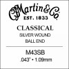 Martin Струна M43SB Silver Wound 6th Classical String Ball End .043 - зображення 1