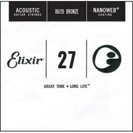 Elixir Струна 15127 Nanoweb 80/20 Bronze Acoustic .027