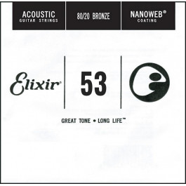 Elixir Струна 15153 Nanoweb 80/20 Bronze Acoustic .053