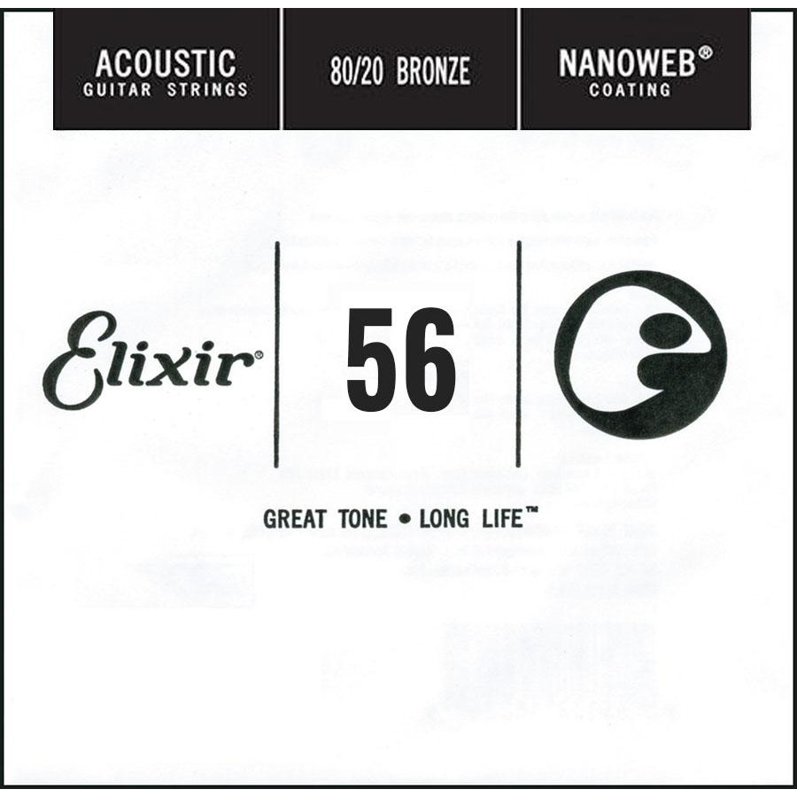 Elixir Струна 15156 Nanoweb 80/20 Bronze Acoustic .056 - зображення 1