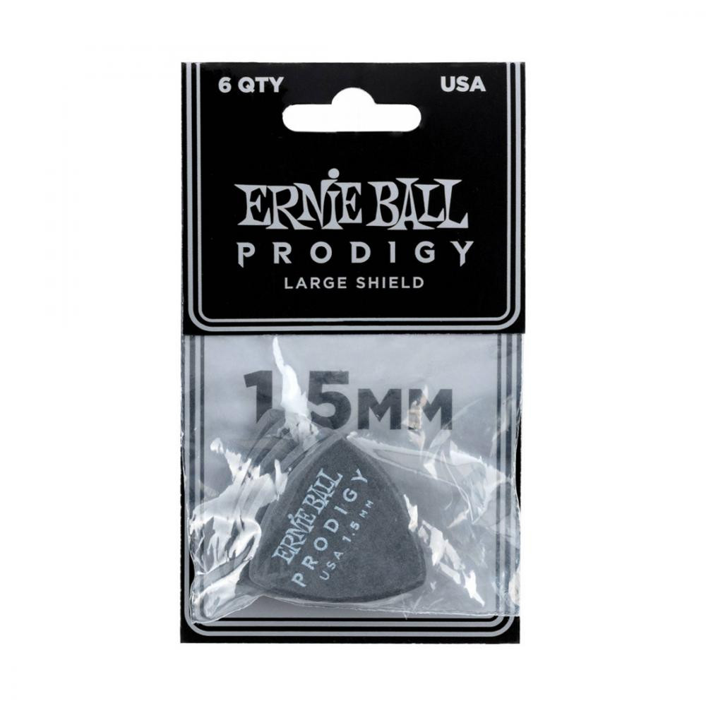 Ernie Ball 9332 Black Large Shield Prodigy Picks 6-Pack 1.5 mm (6 шт.) - зображення 1