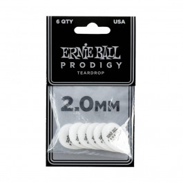 Ernie Ball 9336 White Teardrop Prodigy Picks 6-Pack 2.0 mm