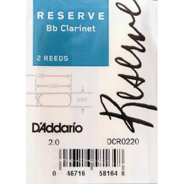 D'Addario Трости для кларнета  DCR0220 Reserve Bb Clarnet Reeds #2.0 - 2-Pack