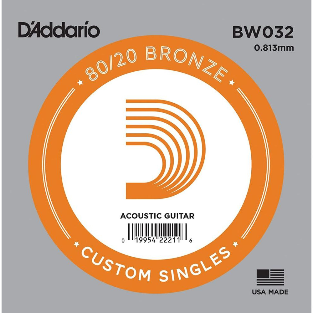 D'Addario Струна BW032 80/20 Bronze .032 - зображення 1