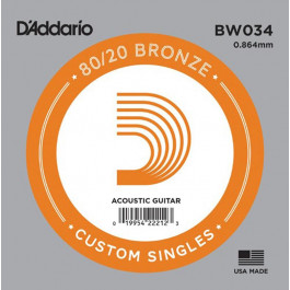 D'Addario Струна BW034 80/20 Bronze .034