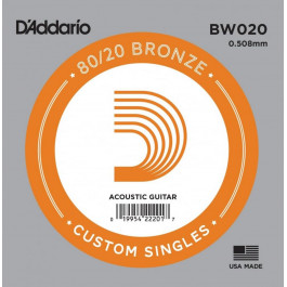 D'Addario Струна BW020 80/20 Bronze .020