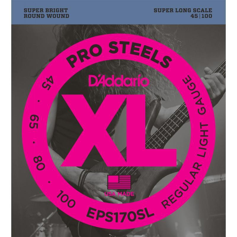 D'Addario Pro Steels EPS170SL Regular Light 4-String Bass Super Long Scale 45/100 - зображення 1