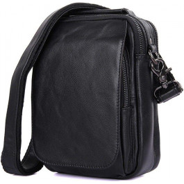 Vintage Компактная мужская наплечная сумка черного цвета  (14451)
