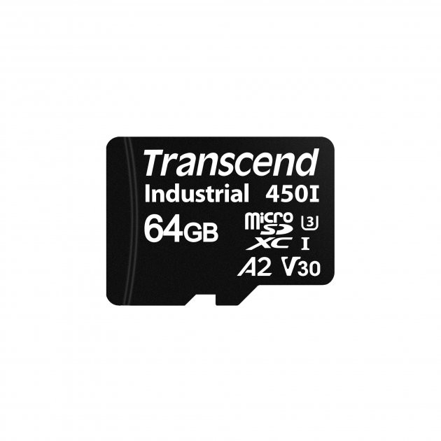 Transcend 64 GB microSDXC UHS-I (U3) V30 A2 Industrial TS64GUSD450I - зображення 1