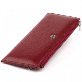 ST Leather Горизонтальний тонкий гаманець зі шкіри жіночий  19326 Бордовий