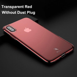 Baseus Simple Series for iPhone X Transparent Red ARAPIPH8-B09