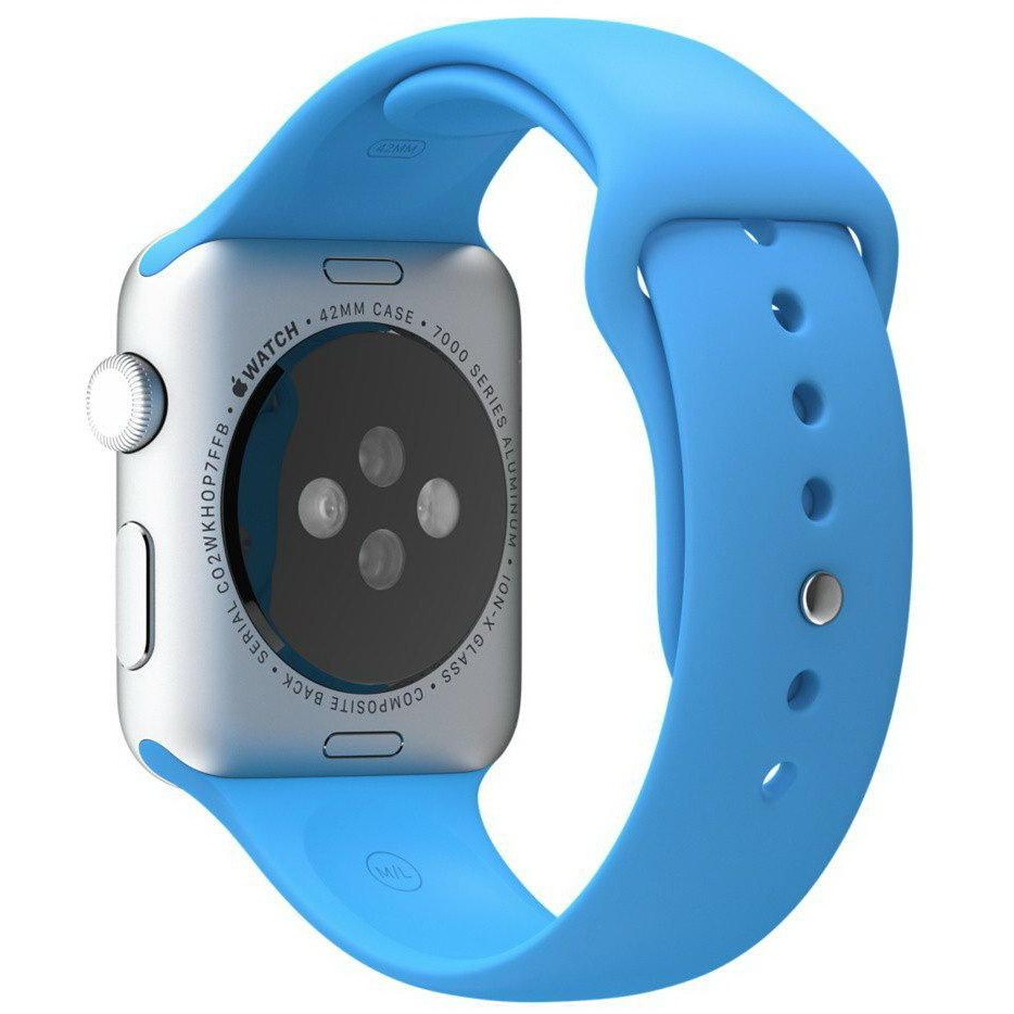 COTEetCI Силиконовый ремешок для Apple Watch 38mm (Серия 1/2/3) / 40mm (Серия 4/5/6/SE)  W3 Sport Band Blue ( - зображення 1