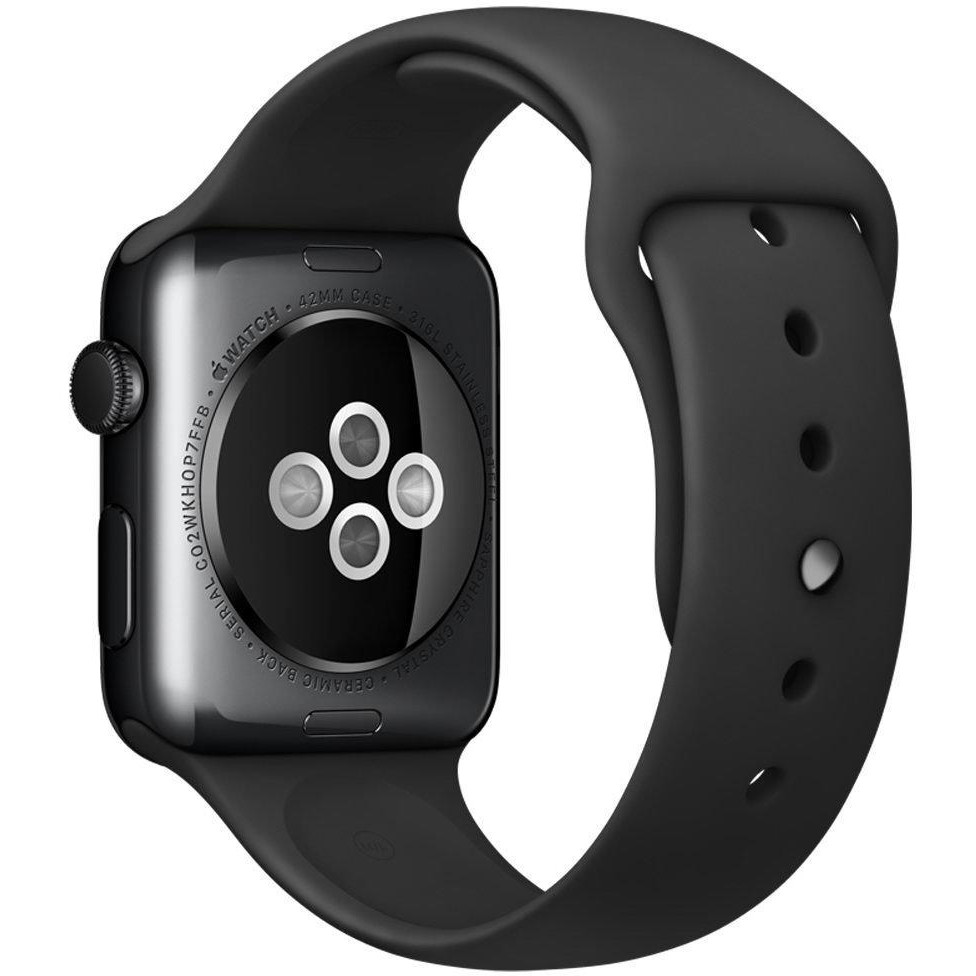 COTEetCI Силиконовый ремешок для Apple Watch 42mm (Серия 1/2/3) / 44mm (Серия 4/5/6/SE)  W3 Sport Band Black  - зображення 1