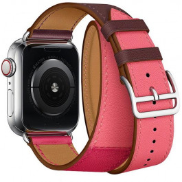 COTEetCI Кожаный ремешок для Apple Watch 42/44mm  W36 Long Fashion Leather Band Bordeaux, Rose Extreme with R