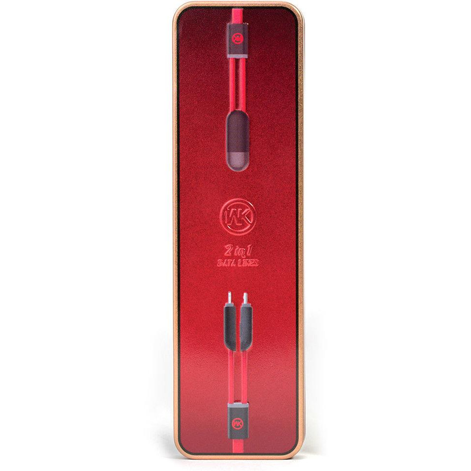 WEKOME USB Cable to microUSB/Lightning 1m Red (WKC-001) - зображення 1
