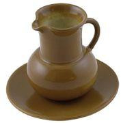 LAntica Deruta Молочник с блюдцем из керамики коричневого цвета (CP-59) - зображення 1