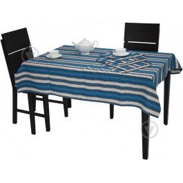 Едельвіка Комплект столовый скатерть 120x150 см и 6 салфеток синий