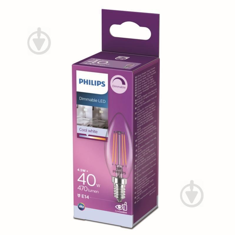 Philips LED FIL DIM B35 4,5W E14 4000K 220V (929002430466) - зображення 1