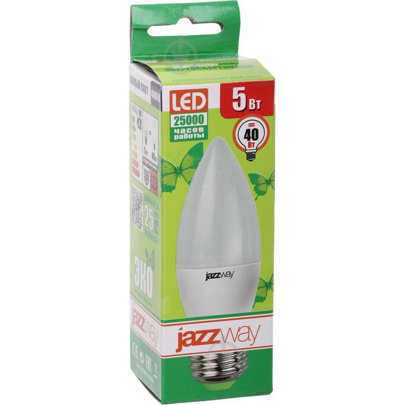 JazzWay LED Pled Eco 5W C37 E27 230V 4000K (2855329) - зображення 1