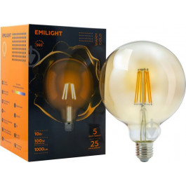 Emilight LED FIL Gold G125 10 Вт E27 3000 К 220 В прозрачная
