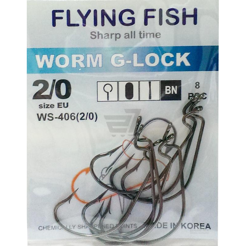 Flying Fish Worm G-Lock №2/0 (8pcs) - зображення 1